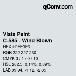 Color code: Vista Paint - C-585 - Wind Blown | qconv.com