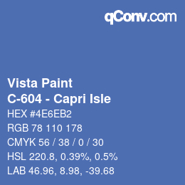 Color code: Vista Paint - C-604 - Capri Isle | qconv.com