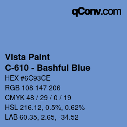 カラーコード: Vista Paint - C-610 - Bashful Blue | qconv.com