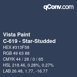 カラーコード: Vista Paint - C-619 - Star-Studded | qconv.com