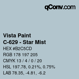 カラーコード: Vista Paint - C-629 - Star Mist | qconv.com