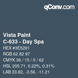 Color code: Vista Paint - C-633 - Day Spa | qconv.com