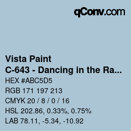 Farbcode: Vista Paint - C-643 - Dancing in the Rain | qconv.com