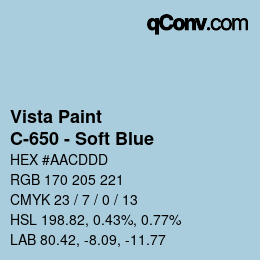 Color code: Vista Paint - C-650 - Soft Blue | qconv.com