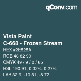カラーコード: Vista Paint - C-668 - Frozen Stream | qconv.com