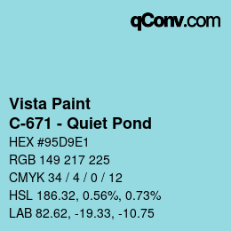 カラーコード: Vista Paint - C-671 - Quiet Pond | qconv.com