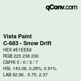 Color code: Vista Paint - C-683 - Snow Drift | qconv.com