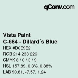 カラーコード: Vista Paint - C-684 - Dillard´s Blue | qconv.com