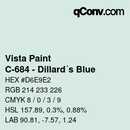 カラーコード: Vista Paint - C-684 - Dillard´s Blue | qconv.com