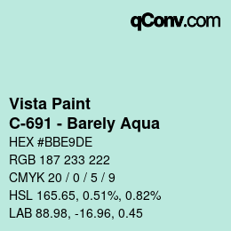 Farbcode: Vista Paint - C-691 - Barely Aqua | qconv.com