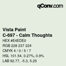 Color code: Vista Paint - C-697 - Calm Thoughts | qconv.com