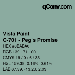 Color code: Vista Paint - C-701 - Peg´s Promise | qconv.com