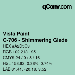 Color code: Vista Paint - C-706 - Shimmering Glade | qconv.com