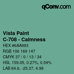 Color code: Vista Paint - C-708 - Calmness | qconv.com