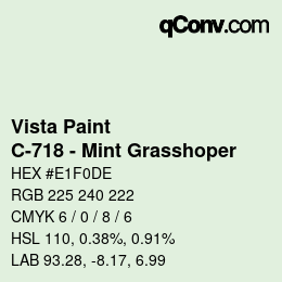 カラーコード: Vista Paint - C-718 - Mint Grasshoper | qconv.com