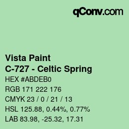 カラーコード: Vista Paint - C-727 - Celtic Spring | qconv.com