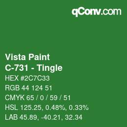 Color code: Vista Paint - C-731 - Tingle | qconv.com