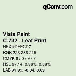 Color code: Vista Paint - C-732 - Leaf Print | qconv.com