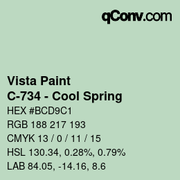 Color code: Vista Paint - C-734 - Cool Spring | qconv.com