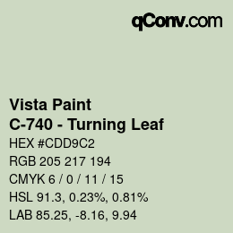 Color code: Vista Paint - C-740 - Turning Leaf | qconv.com