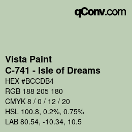 Color code: Vista Paint - C-741 - Isle of Dreams | qconv.com