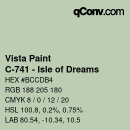カラーコード: Vista Paint - C-741 - Isle of Dreams | qconv.com