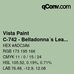 Farbcode: Vista Paint - C-742 - Belladonna´s Leaf | qconv.com