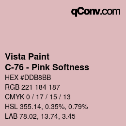 Código de color: Vista Paint - C-76 - Pink Softness | qconv.com