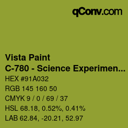 カラーコード: Vista Paint - C-780 - Science Experiment | qconv.com