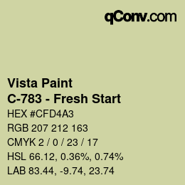 Color code: Vista Paint - C-783 - Fresh Start | qconv.com