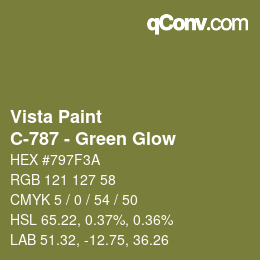 Color code: Vista Paint - C-787 - Green Glow | qconv.com