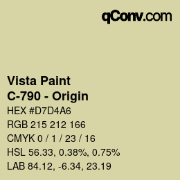 Color code: Vista Paint - C-790 - Origin | qconv.com