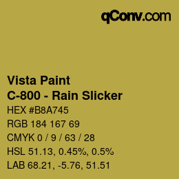 カラーコード: Vista Paint - C-800 - Rain Slicker | qconv.com
