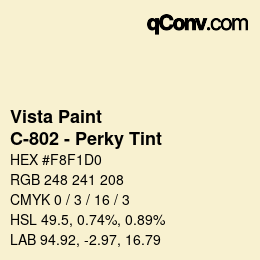 Color code: Vista Paint - C-802 - Perky Tint | qconv.com