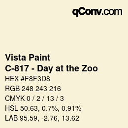 Color code: Vista Paint - C-817 - Day at the Zoo | qconv.com