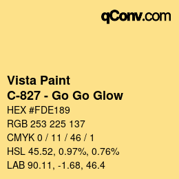 カラーコード: Vista Paint - C-827 - Go Go Glow | qconv.com