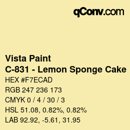 Color code: Vista Paint - C-831 - Lemon Sponge Cake | qconv.com