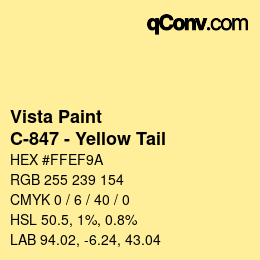 Color code: Vista Paint - C-847 - Yellow Tail | qconv.com