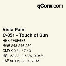 Color code: Vista Paint - C-851 - Touch of Sun | qconv.com