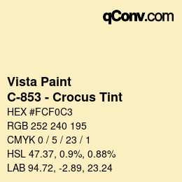 カラーコード: Vista Paint - C-853 - Crocus Tint | qconv.com