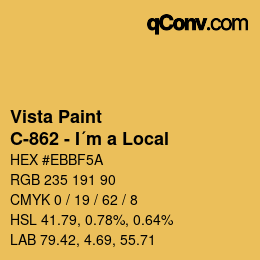 カラーコード: Vista Paint - C-862 - I´m a Local | qconv.com