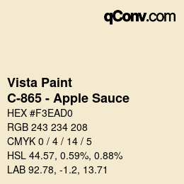 カラーコード: Vista Paint - C-865 - Apple Sauce | qconv.com