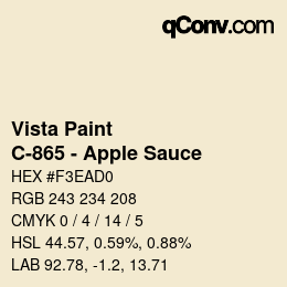 Color code: Vista Paint - C-865 - Apple Sauce | qconv.com