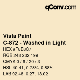 Color code: Vista Paint - C-872 - Washed in Light | qconv.com