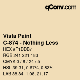 Color code: Vista Paint - C-874 - Nothing Less | qconv.com