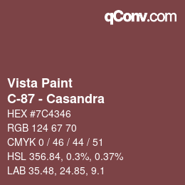 カラーコード: Vista Paint - C-87 - Casandra | qconv.com