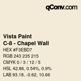 カラーコード: Vista Paint - C-8 - Chapel Wall | qconv.com