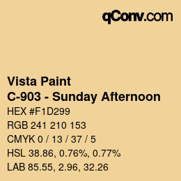 Color code: Vista Paint - C-903 - Sunday Afternoon | qconv.com