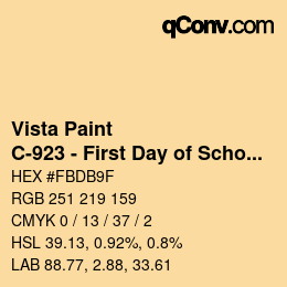 Color code: Vista Paint - C-923 - First Day of School | qconv.com