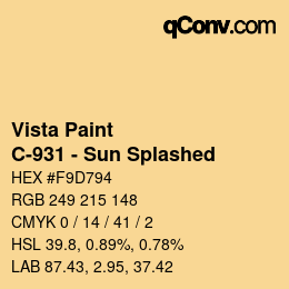 カラーコード: Vista Paint - C-931 - Sun Splashed | qconv.com